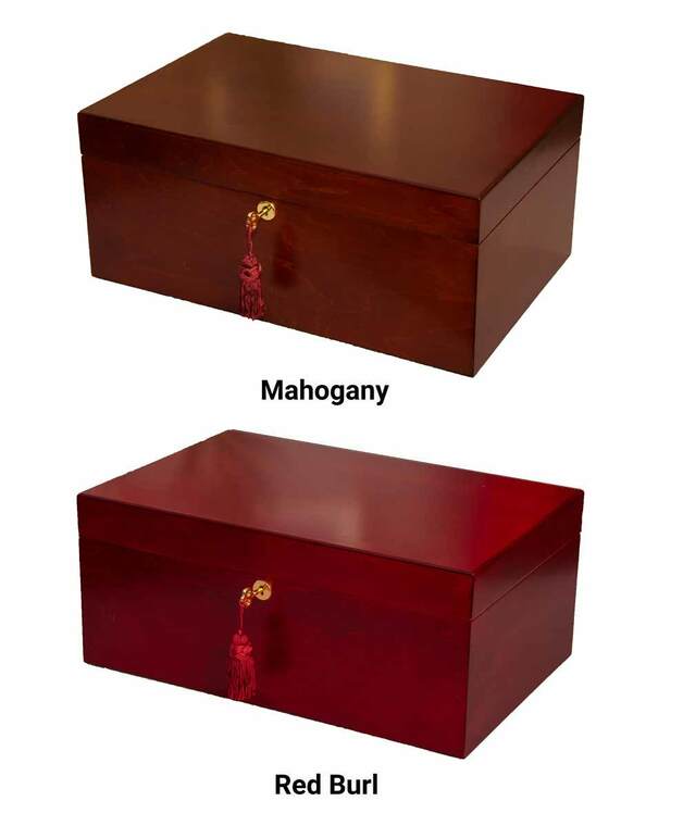 Large Coffer Chess Box mahogany vs red burl