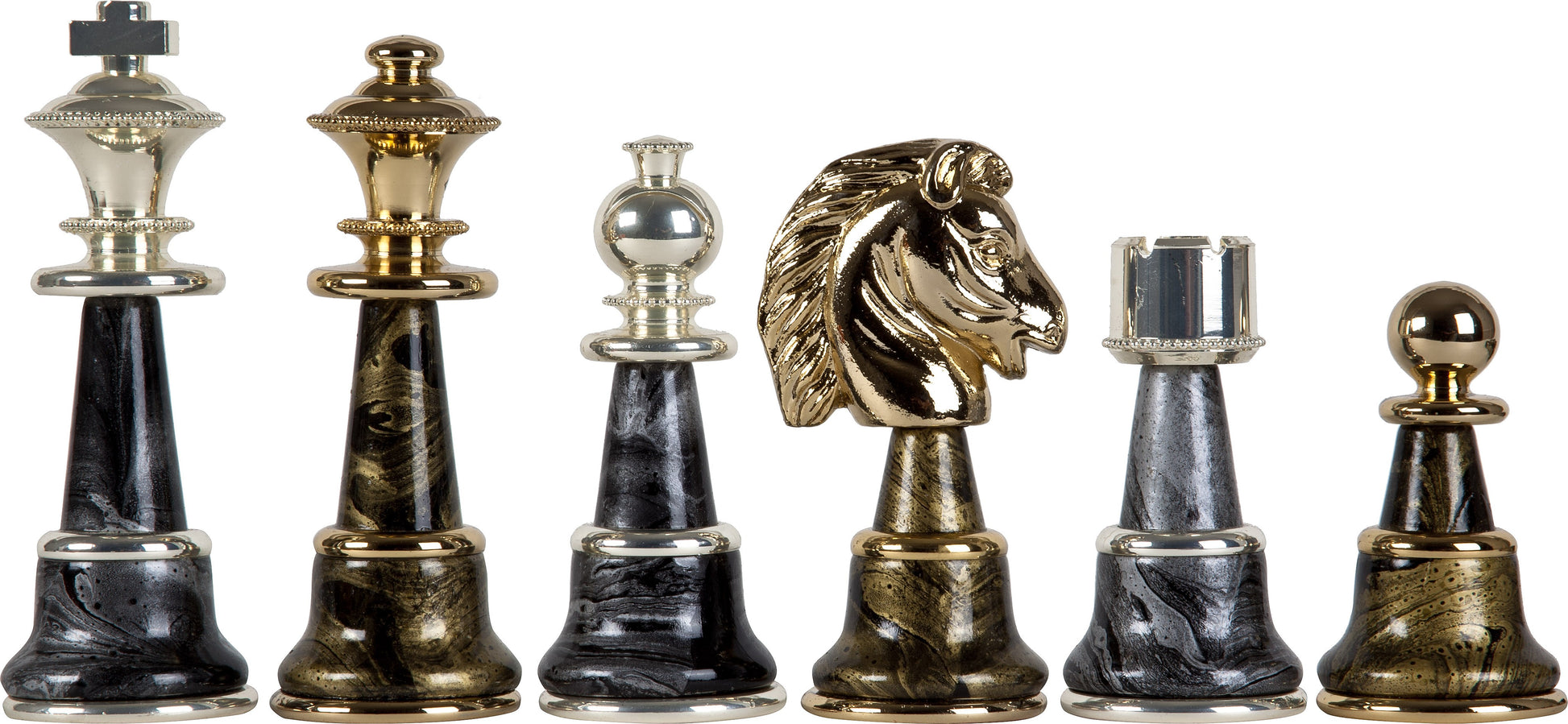 The Magnificent - Gold/Silver-Plated Brass Wood Chess Pieces