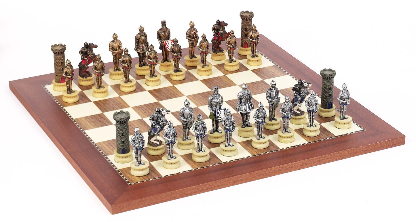 Medieval Knight Themed Chessmen & 18 inch Champion Board Chess Set