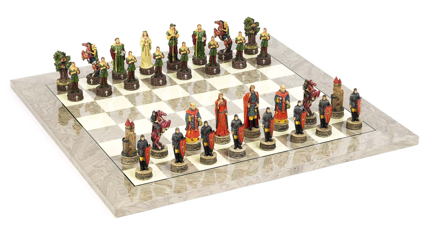 Robin Hood Themed Chessmen & Superior Board Chess Set