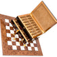 The Gold Chessmen & Exotic Board with Milano Storage Box Chess Set