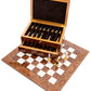 The Gold Chessmen & Exotic Board with Napoli Storage Box Chess Set