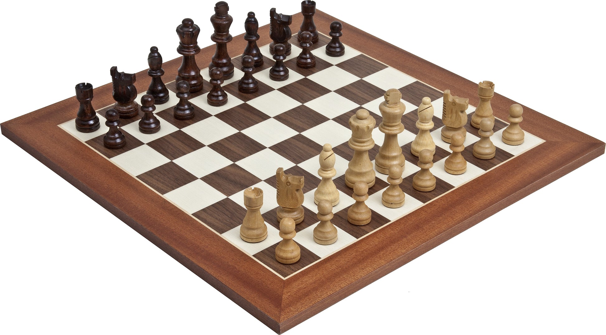 Traditional Staunton Wood Chessmen & 15.75 inch Traditional Board Chess Set